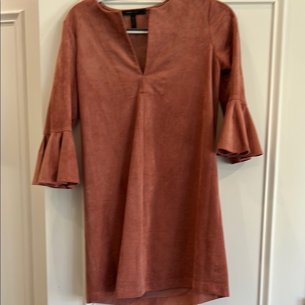 BCBG faux suede orange dress size XXS